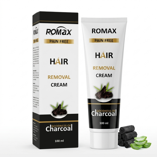 Romax Charcoal Premium Hair Removal Cream (100ml)